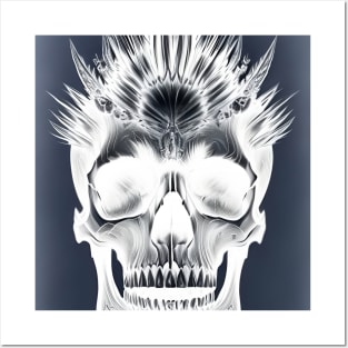 Negative Tribal Skull Posters and Art